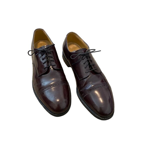 JOHNSTON & MURPHY MEN'S BURGUNDY LEATHER ALDRICH II CAP TOE WINGTIPS 9D/B - Picture 3 of 9